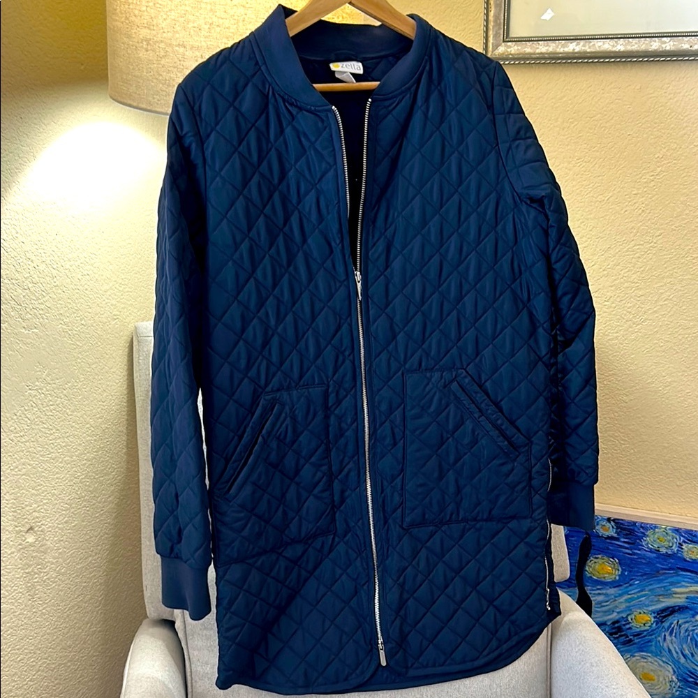 Zella Dark Blue Quilted Jacket